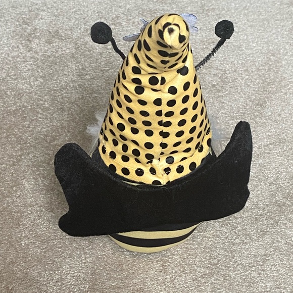 Bee Gnomes Figurines Plush 14" High Set of 2 Yellow with Antennae Wings Beard - Picture 3 of 9